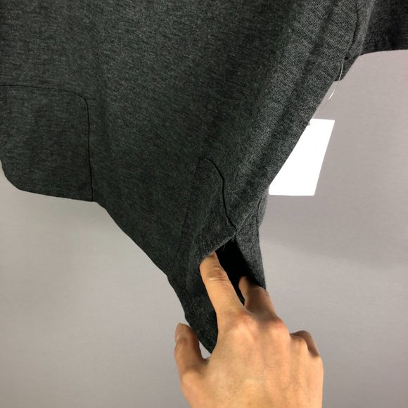 Go Couture Gray Short Sleeve Round Neck Casual Solid Pocket Shirt Sz Med… - Picture 4 of 7